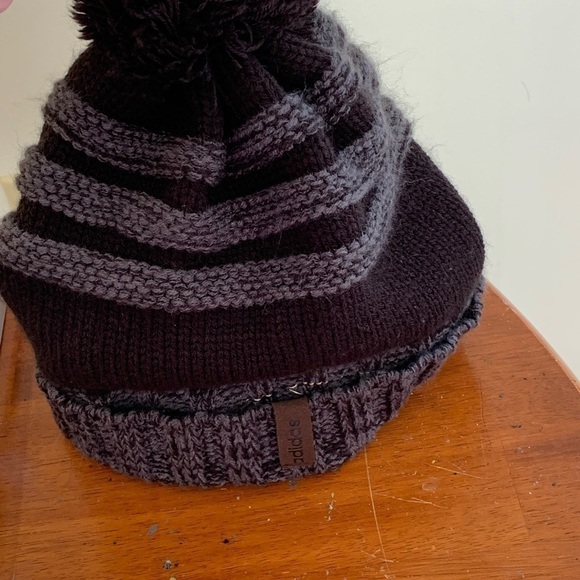 Adidas climawarm fleece lined pom pom hat ski snowboarding - Picture 5 of 7